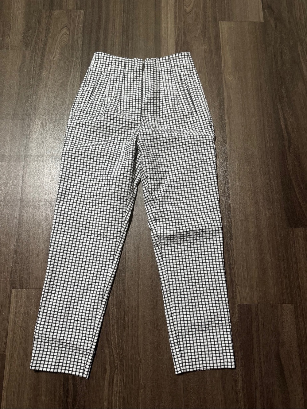 Zara Black and White Checked Chinos